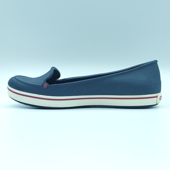 CROCS Casual Flats Slip On Ladies Size 6, Navy Blue Red White. - Picture 6 of 14